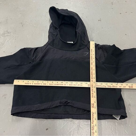 Gymshark Black Cropped Hoodie Jacket Women’s Athletic Gym Sport Size Small - Picture 3 of 4